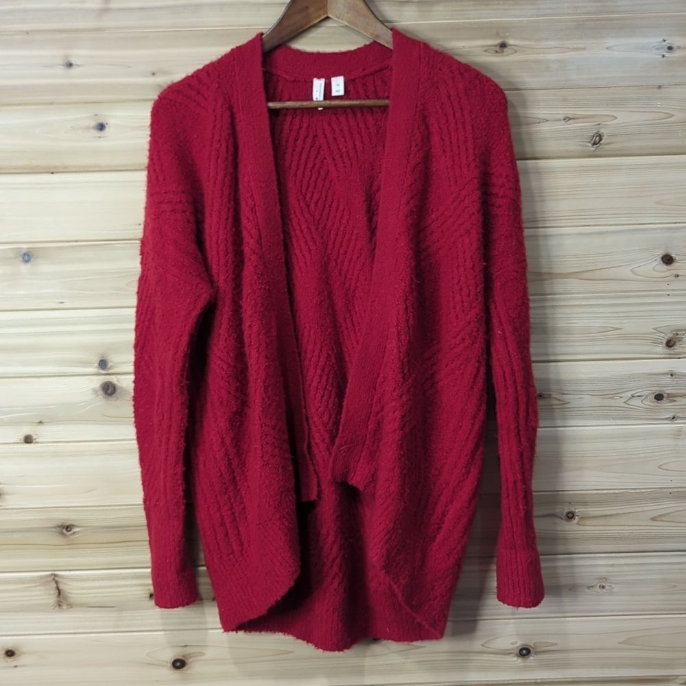 Anthropologie‎ Sweater Womens XS Red Moth Open Front Cardigan